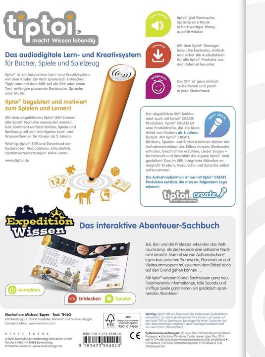 Produktbild tiptoi Weltraum (Deutsch, THiLO, Michael Bayer, 2016)