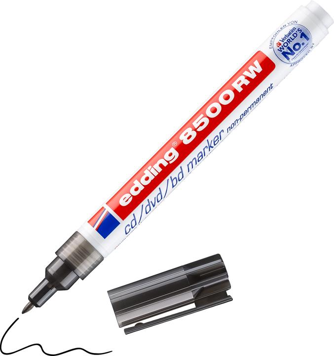 Produktbild Edding 8500 RW cd/dvd/bd marker non-permanent (Schwarz, 1 mm, 1 x)