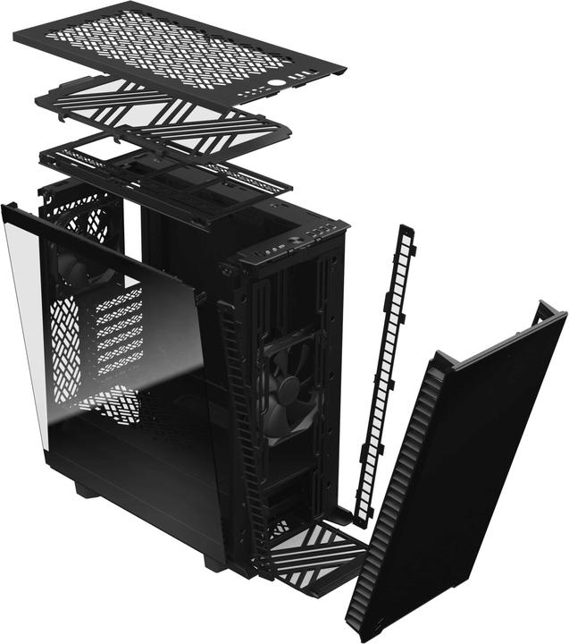 Actual product image Fractal Define 7 Compact Black TG Dark (ATX, mATX, Mini-ITX)
