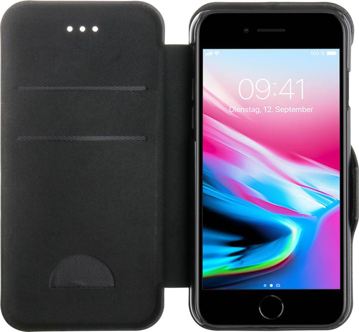 Produktbild Vivanco Buchklapptasche CASUAL fuer iPhone 8+/7+/6S+, mit Kartenfach und Standfunktion, schwarz (Apple iPhone 8, Apple iPhone 7, Apple iPhone 6s)