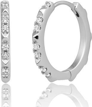 Actual product image Sparkling Jewels Sparkling Silver Hoop Earrings With Cubic Zirconia Eas31