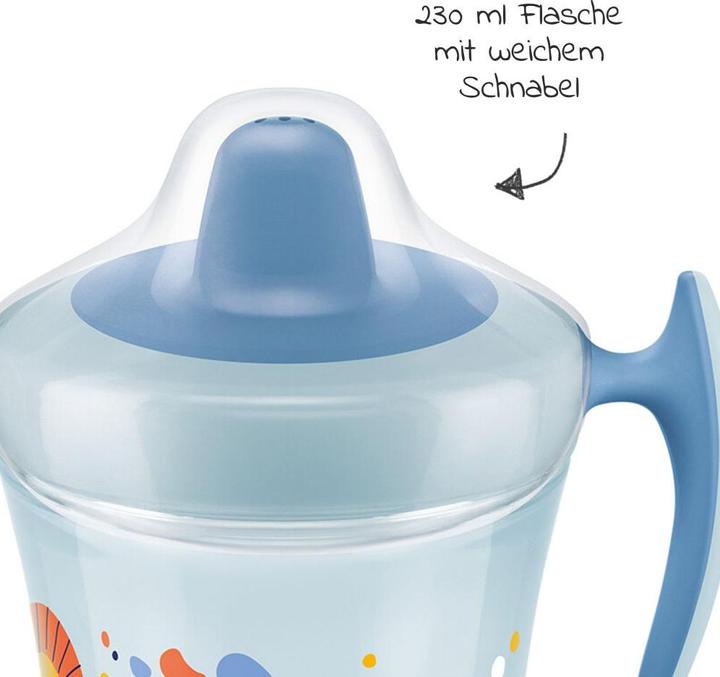 Produktbild NUK Trainer Cup 230ml, weiche Trinktülle, auslaufsicher, ab 6 Monaten, BPA frei, blau (230 ml)