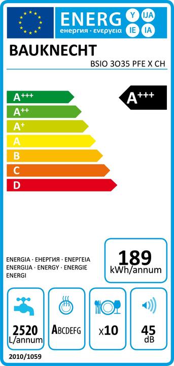 Energie-Label Bauknecht BSIO 3O35 PFE X CH