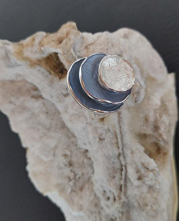 Produktbild Signé Signè Ring Damenring elastisch silberfarben rhodiniert One Size Blautöne No.21 (18, 19, 20, 21)