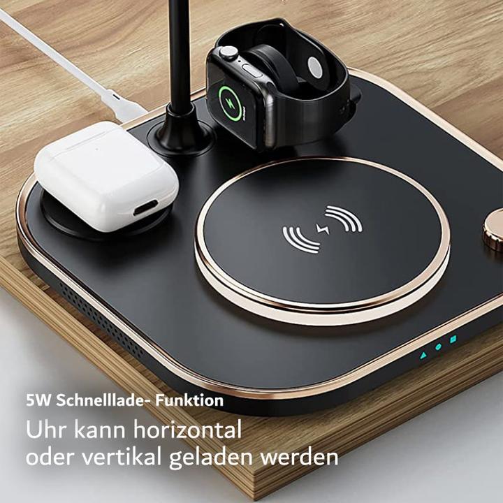 Image du produit Hermex Lampe de bureau 4 en 1 Chargeur rapide pour smartphone Smartwatch Écouteurs (15 W)