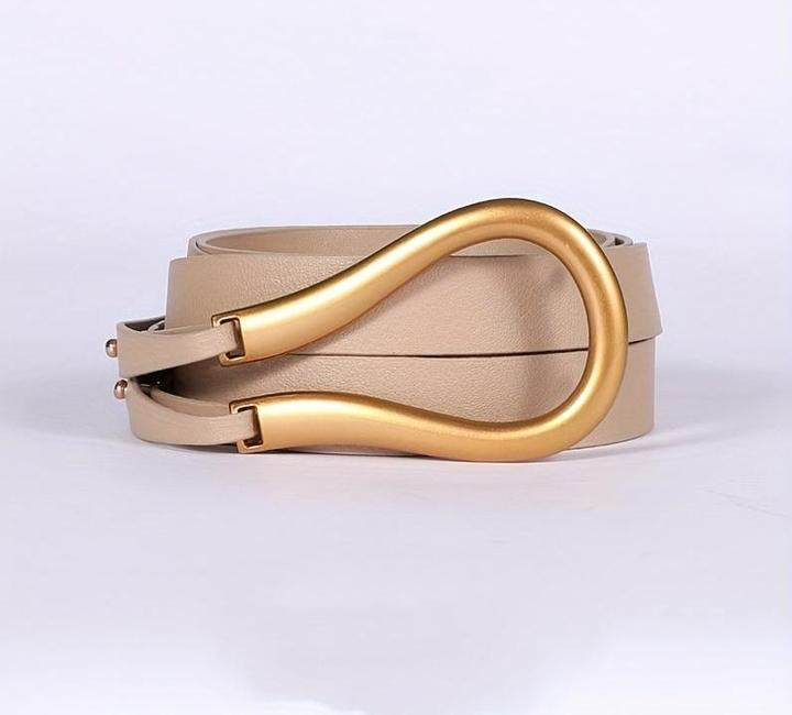 Only-Bags.Store Trendy Hufeisen Schnalle Punk Gürtel Schwarz PU Leder Taillenband Verstellbar Mantel Kleid Gürtel