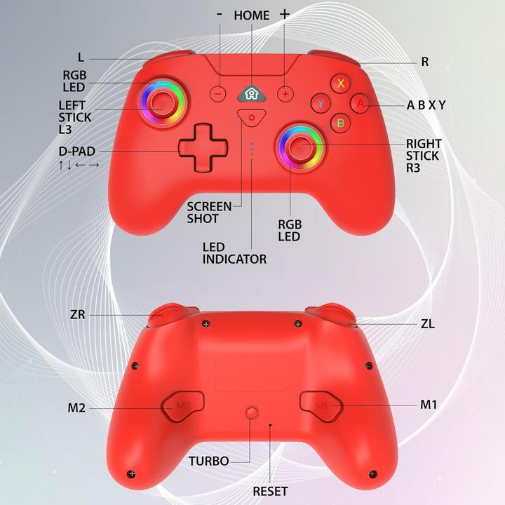Image du produit Subsonic Contrôleur sans fil à Led rouge pour Switch (Switch)