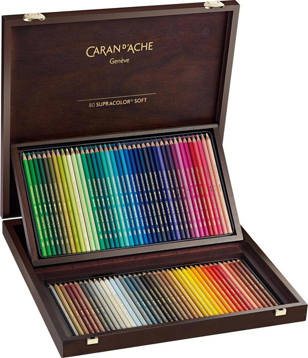Produktbild Caran d'Ache Supracolor Aquarelle Holzkoffer (Mehrfarbig, 80 x)