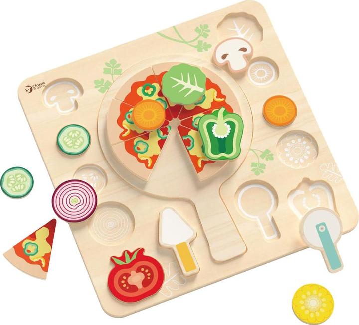 Image du produit Classic World Puzzle en bois moulé Pizza, 22 pièces. (22 pièces)