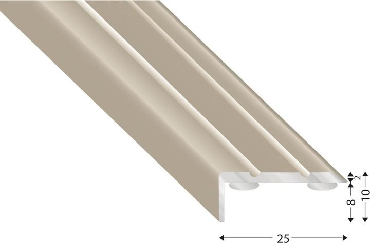Actual product image Kügele Stair angle aluminium stainless steel look, self-adhesive, 25/10/1000 mm