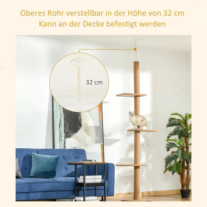 Produktbild PawHut Kratzbaum (228 cm, Braun)