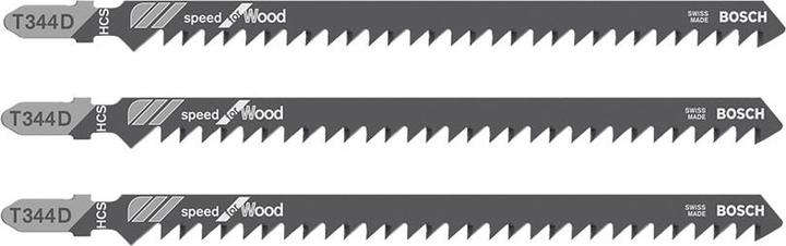 Actual product image Bosch Professional Zubehör Jigsaw blade T 344 D Speed for Wood, 3-pack