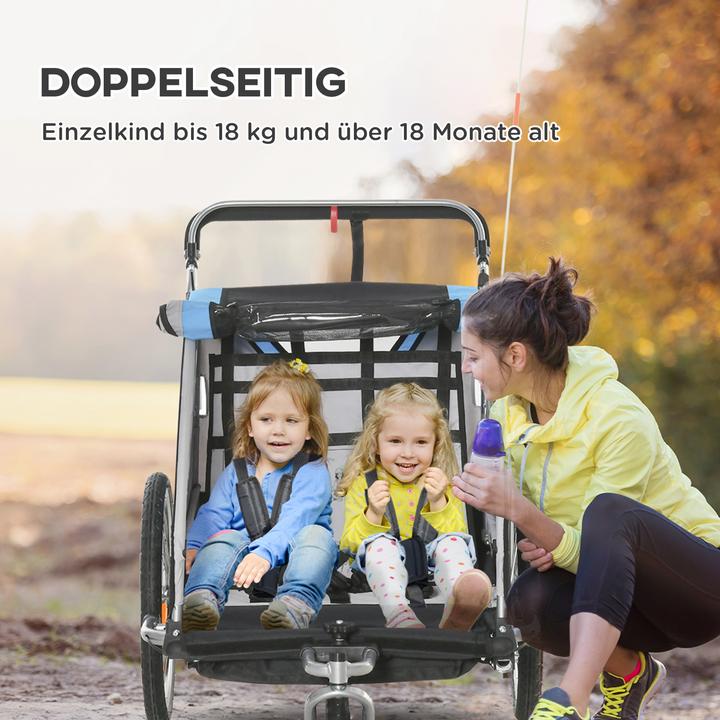 Immagine prodotto Homcom Rimorchio per bicicletta per bambini con borsa per riporre i bagagli