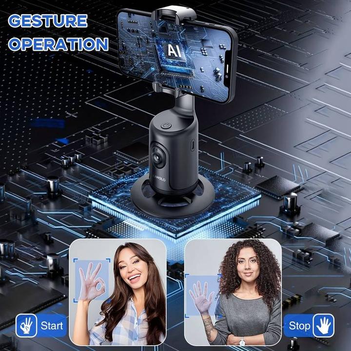 Produktbild PhoneLook Smartphone-Stabilisator für Selfies mit Gesichtsverfolgung, 360-Grad-Drehung und Gestensteuerung