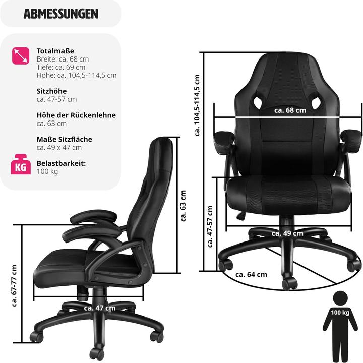 Image du produit tectake Fauteuil de bureau Benny