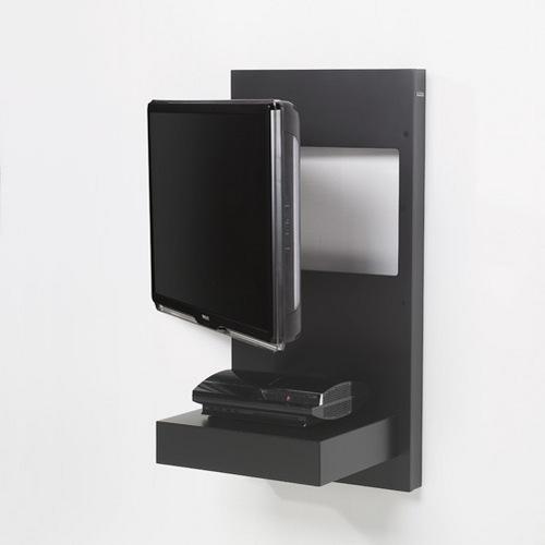 Actual product image Gisan TV wall bracket, up to 37" and 20kg, soft-close drawer, black (Wall, 37", 20 kg)
