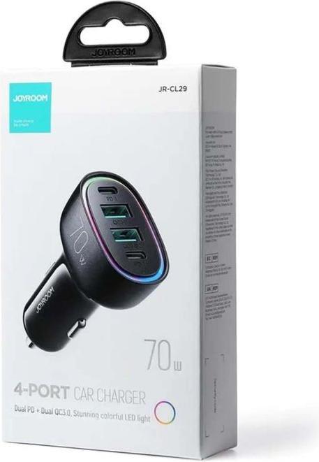 Actual product image Joyroom 70W 4-Port Car Charger