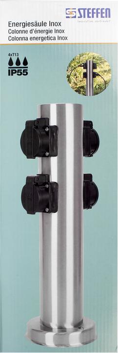 Produktbild Steffen GardenLine Energiesäule Inox mit 4xT13 IP55 (4 x, Typ 13)