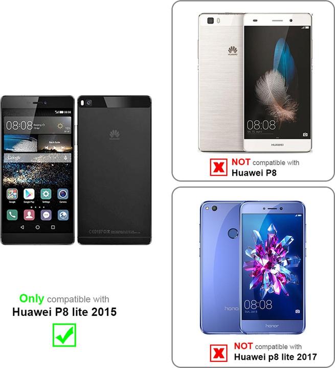 Produktbild Cadorabo Book mit 3 Kartenfächer Cover (Huawei P8 Lite)