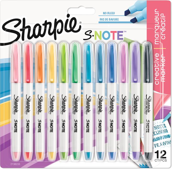 Produktbild Sharpie Permanent-Marker S-Note Creative 1-5 mm, 12 Stück (Mehrfarbig, 5 mm, 12 x)