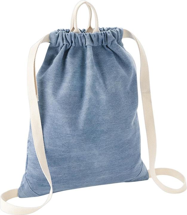 Bagbase Kordelzugtasche aus Denim (12 l)