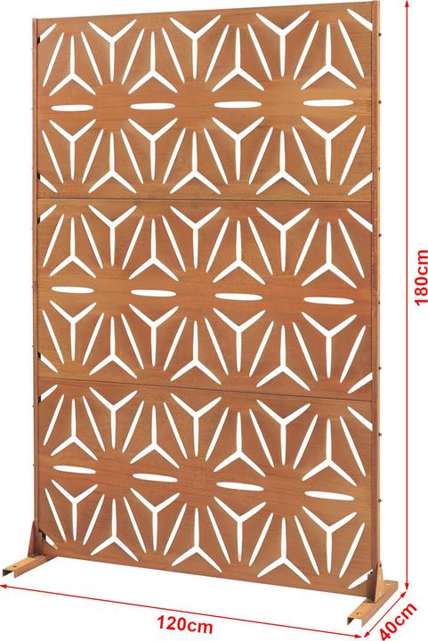 Actual product image Casa.Pro Trennwand Kilsturd Cortenstahl 180x120 cm Edelrost (180 x 120 x 40 cm)