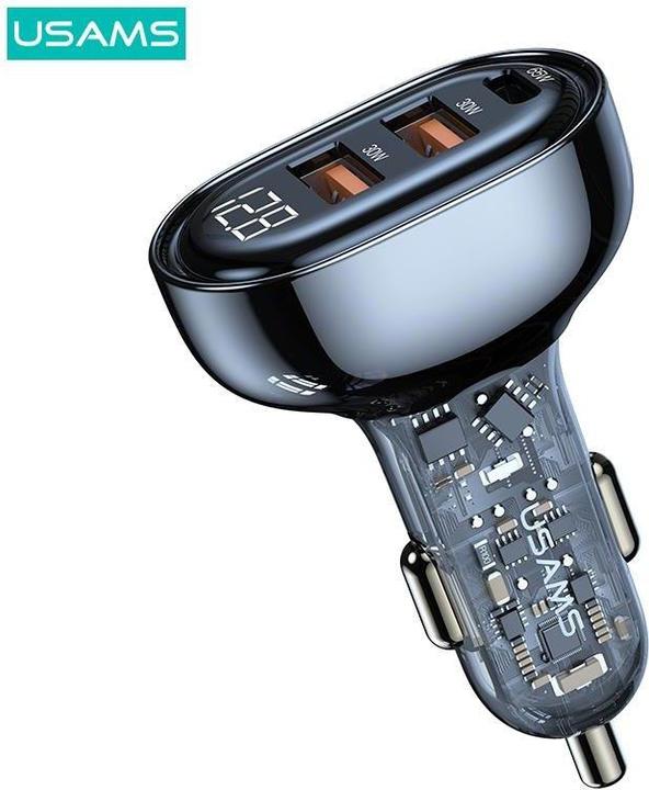 Produktbild Usams Ład. sam. 1xUSB-C 2xUSB-A 125W Fast Charge transparent black CC158CC01 (US-CC158)