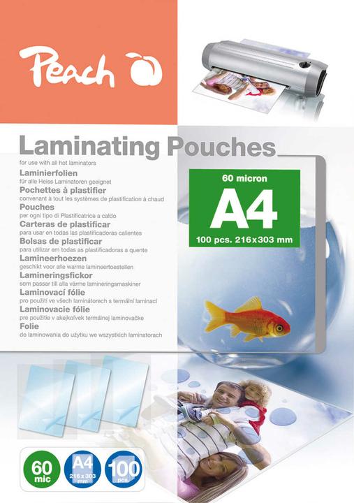 Immagine prodotto Peach Pellicola di laminazione A4 (303x426mm) 60mic (A4, 100 Pezzo/i, 60 µm)