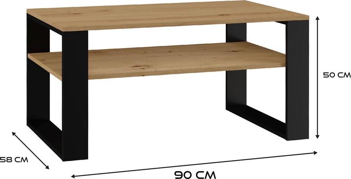 Productafbeelding Topeshop MODERN 1P ART CZ Bijzettafel Salontafel Rechthoekige Vorm 2 Poot(en) (90 x 58 x 50 cm)