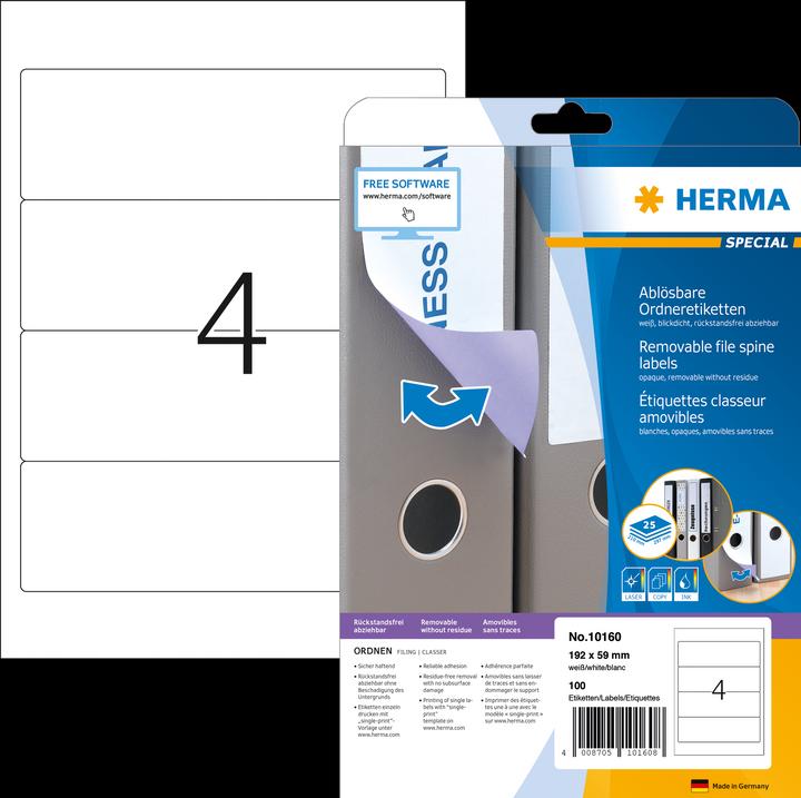 Produktbild HERMA Ablösbare Ordneretiketten A4
