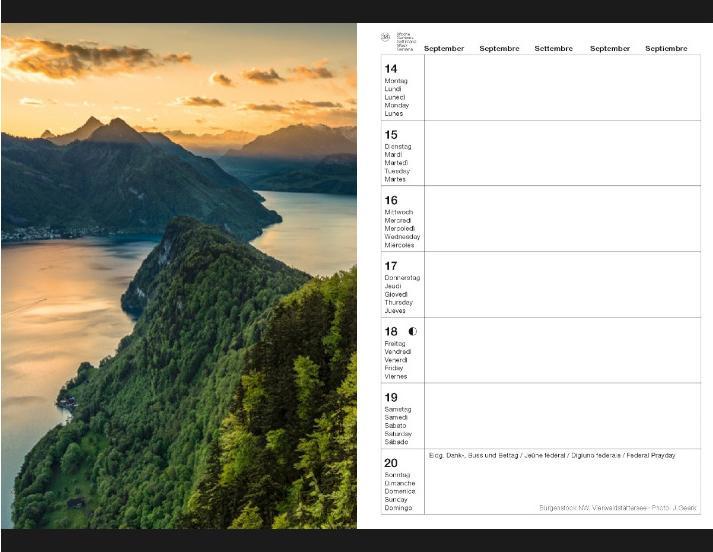 Produktbild Swiss Foto-Almanach 2026 (A5, Italienisch, Englisch, Deutsch, Französisch)