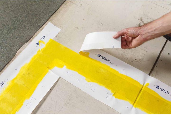 Actual product image Brady PaintStripe stencil - continuous line, polyester, transparent/white, 76.20 mm x 30.50 m