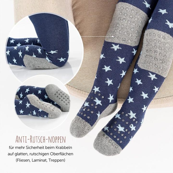 Image du produit La Loona LaLoona Collants Bébé Paquet de 2 - Etoiles Marine + Rayures (74/80)