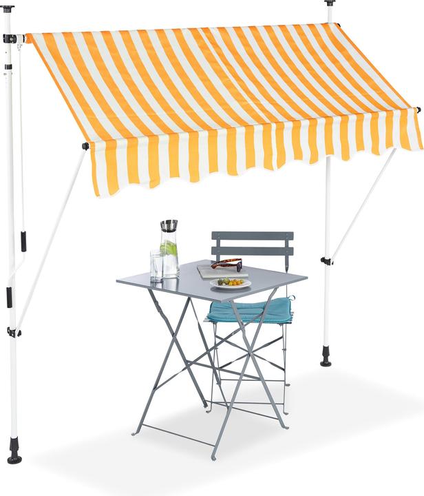 Actual product image Relaxdays Telescopic Canopy Yellow/White (2 m)