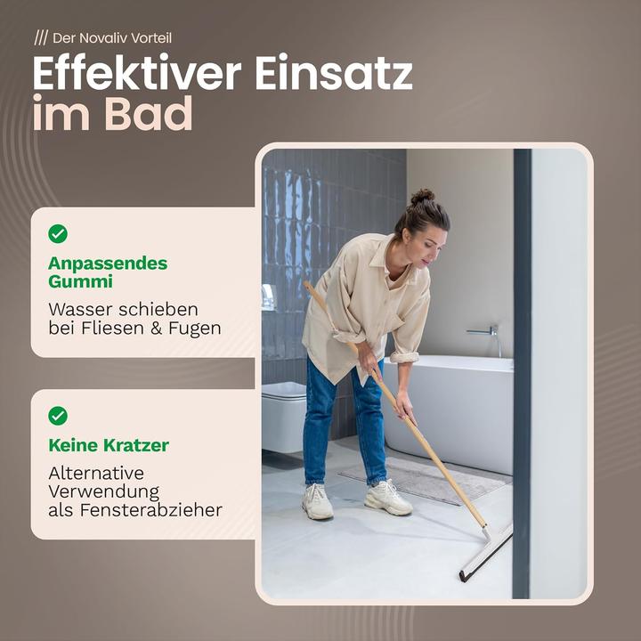 Immagine prodotto Novaliv 5X Wasserabzieher Boden Dusche Auto mit Holzstiel Kunststoff 43cm I Duschabzieher Abzieher D