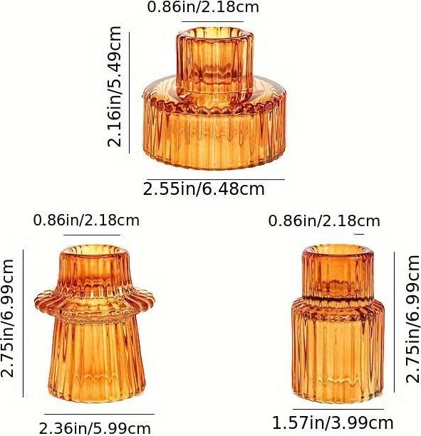 Image du produit Alopini 3pcs, chandeliers, chandeliers en verre, chandeliers pour centres de table, décoration de mariage et