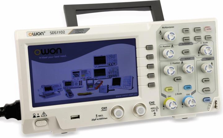Actual product image Owon Oscilloscope,, SDS1102, 2-channel 100 MHz, USB