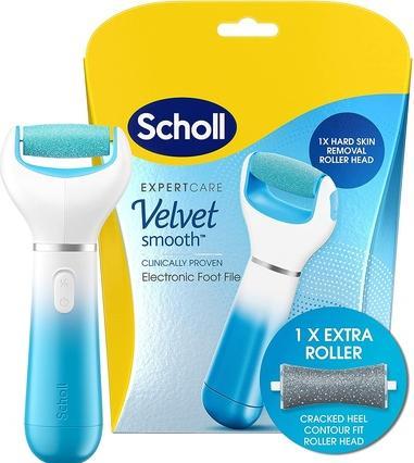 Actual product image Scholl Velvet Smooth electric cornea remover NEW with additional peeling roller BLUE (Callus removers)