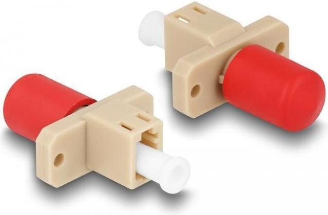 Produktbild Delock LWL Hybrid Kupplung LC Simplex Buchse zu ST Simplex Buchse beige (Netzwerk Kupplung)