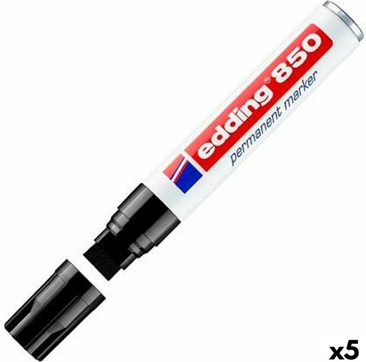 Produktbild Edding 850 Permanent Marker, Keilspitze, versch. Farben (Schwarz, 16 mm, 5 x)
