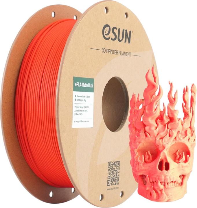 Actual product image eSUN PLA MATTE DUAL 1,75mm RED YELLOW 1kg (PLA, 1.75 mm, 1000 g, Multicoloured)