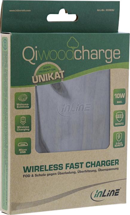 Produktbild InLine Qi woodcharge (10 W)