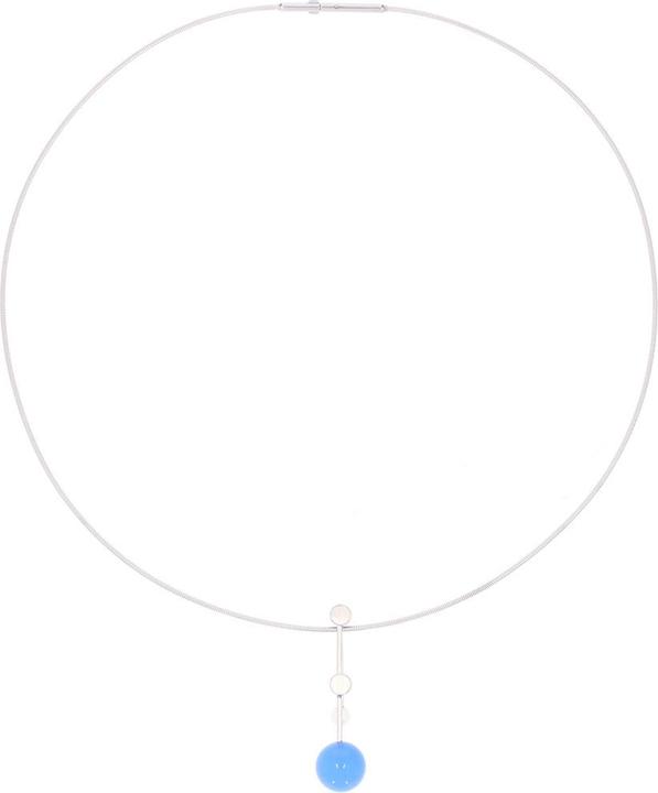 Produktbild Xen Atelier Collier mit Achat blau und Süsswasserzuchtperle 45 cm (Edelstahl, 45 cm)