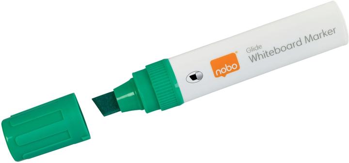 Actual product image Nobo Glide Whiteboard Pen (Green, 10 mm, 4 x)