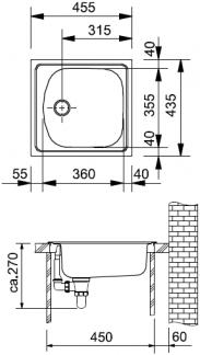 Produktbild Franke Eurostar (Einbauspüle, 0.00 cm, 45.50 cm)