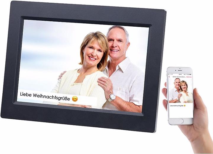 Immagine prodotto Somikon Cornice WLAN con touchscreen e caricamento di immagini in tutto il mondo (10.10", 1280 x 800 pixel)