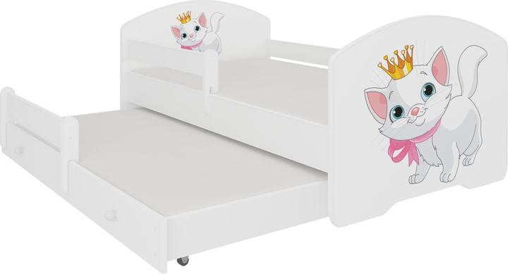 Actual product image ADRK Furniture Double Bed with Railing and Mattresses PEPE II CAT 160X80 (160 x 80 cm)