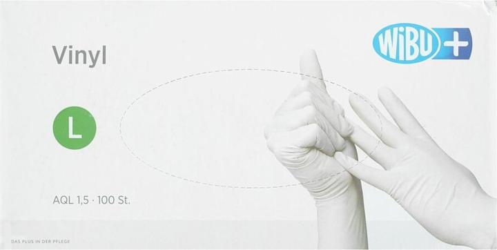 Produktbild 3A Wibu+ Vinyl-Handschuhe, 100 Stück, Grösse L, klar (L)