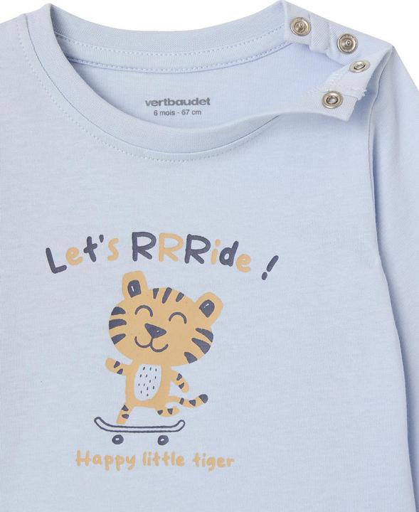 Image du produit Vertbaudet 2er-Pack Baby Shirts BASIC, Print & Streifen (68)