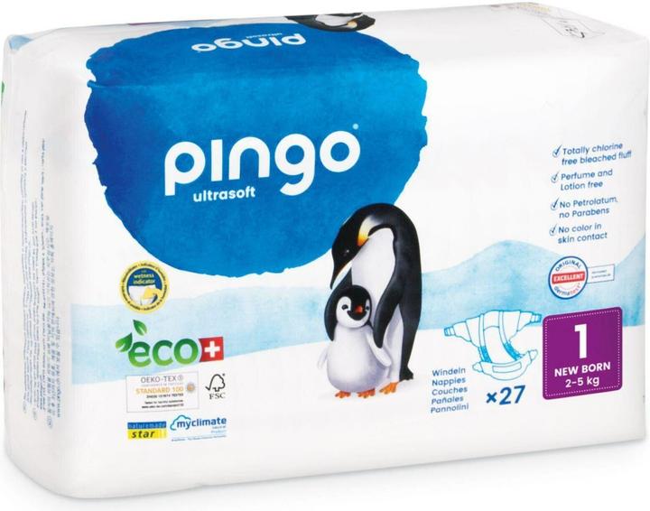 Immagine prodotto Pingo Pannolini ecologici (Dimensione 1, Pacco trasportabile, 27 Pezzo/i)